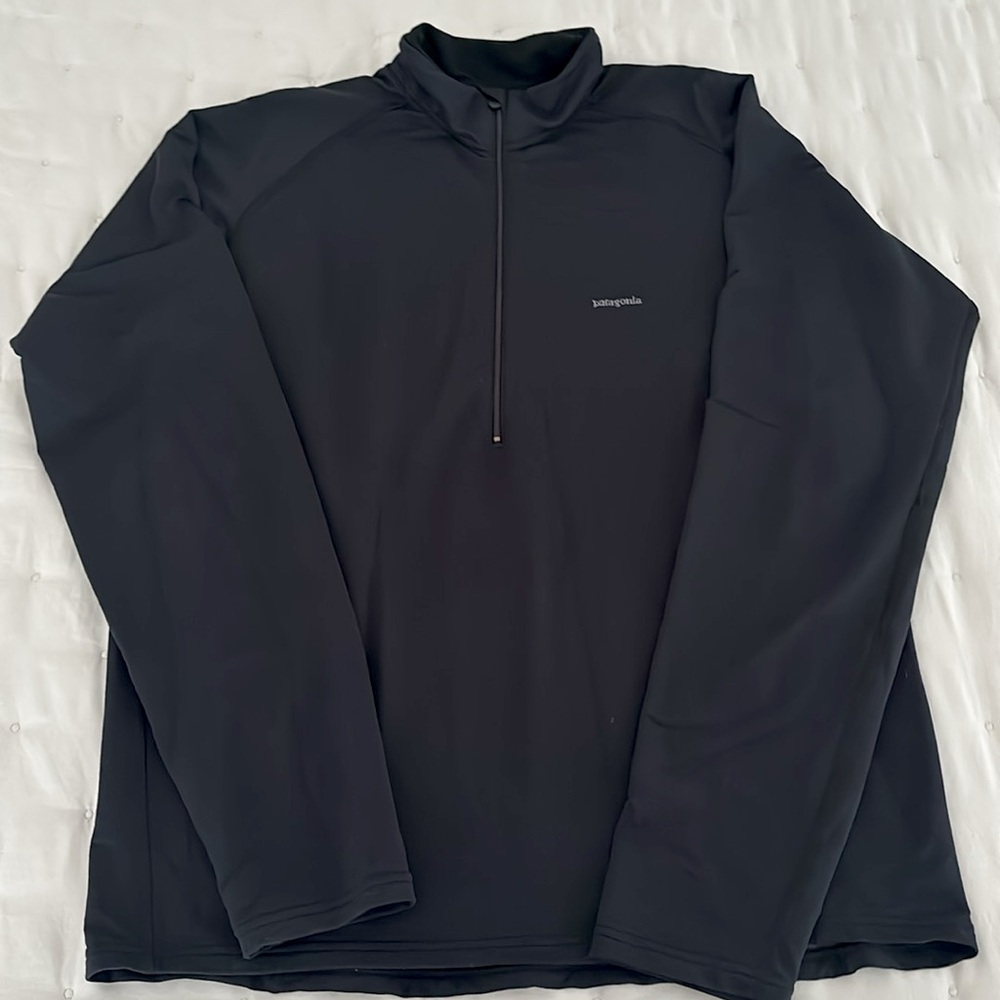 Men’s Patagonia 1/2 Zip Black Long Sleeve Pullover Jacket Size Large